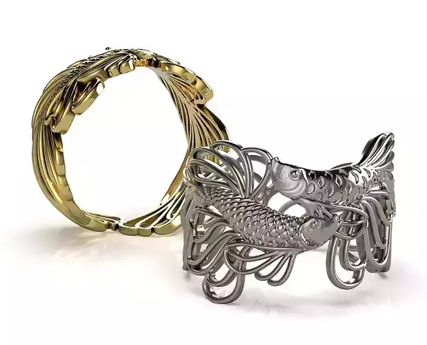 Gold Double Fish ring