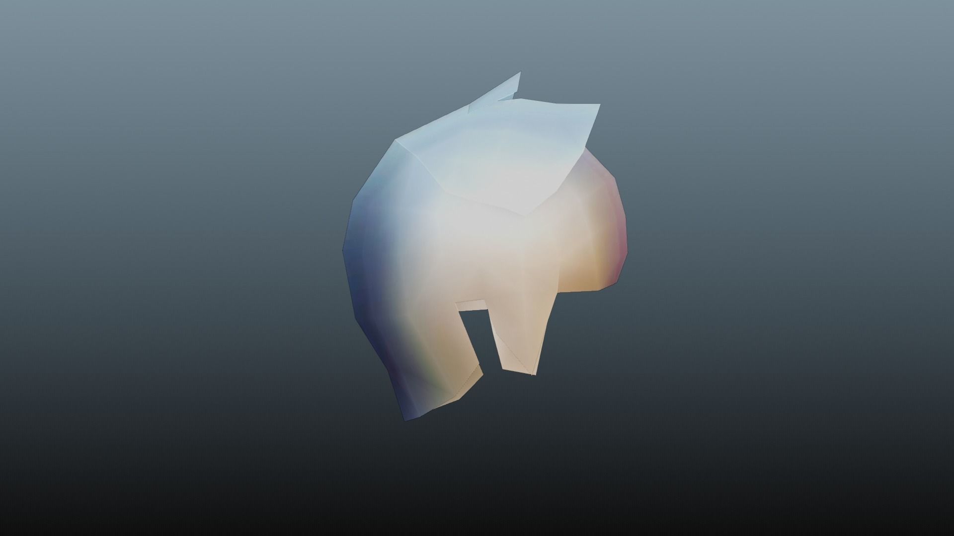 Female hair low poly 3 color model Low-poly 3D model_11