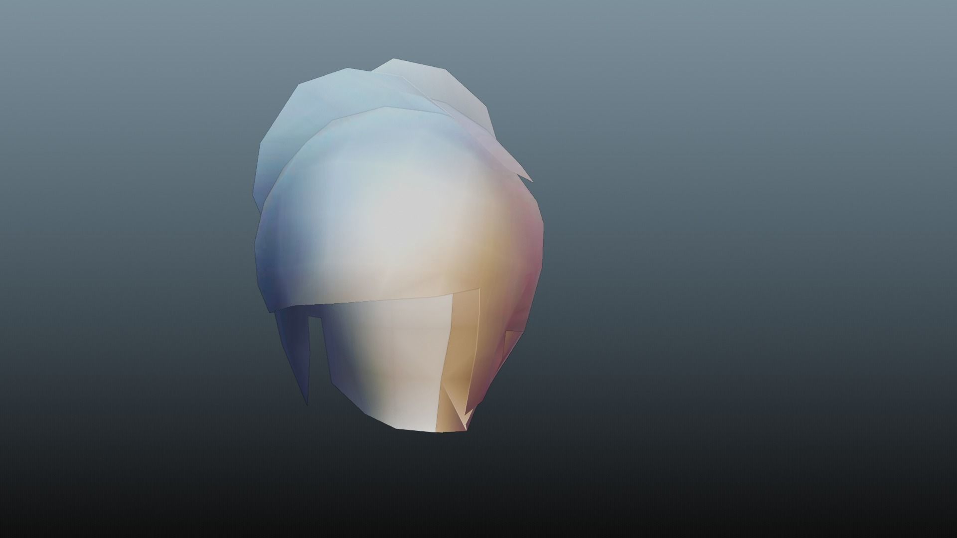 Female hair low poly 3 color model Low-poly 3D model_8