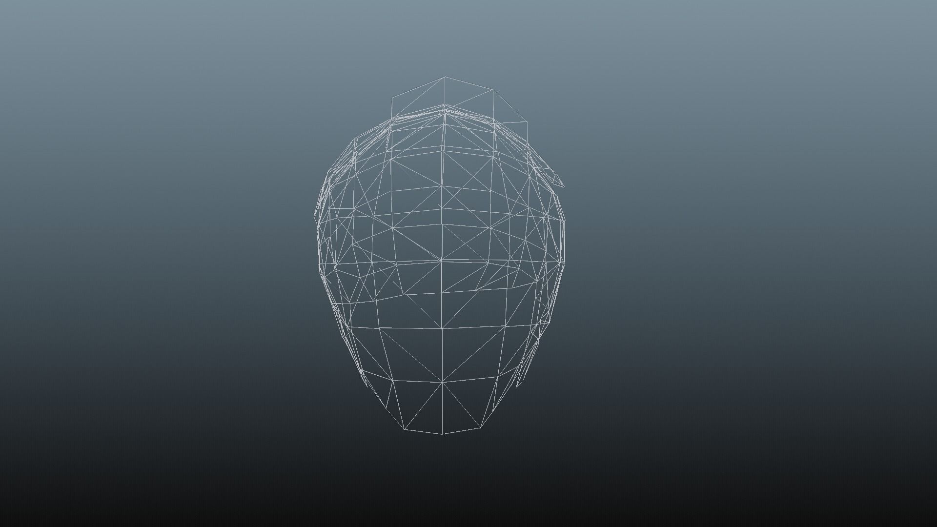 Female hair low poly 3 color model Low-poly 3D model_28