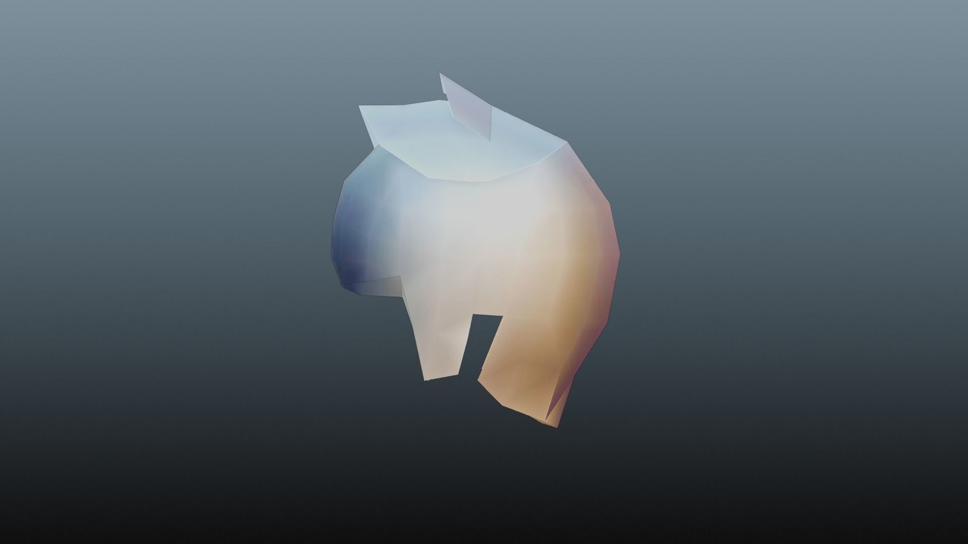 Female hair low poly 3 color model Low-poly 3D model_26