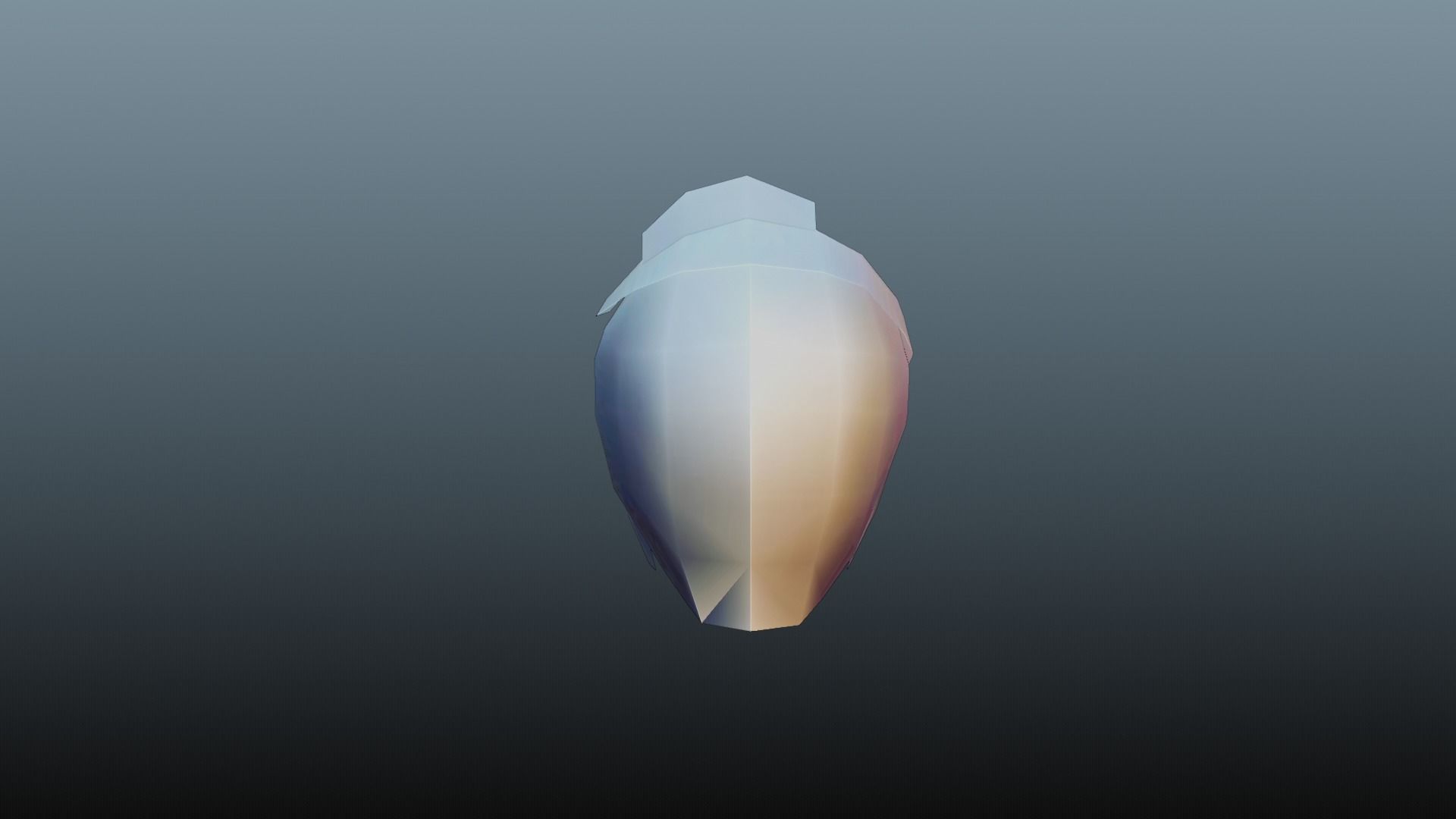 Female hair low poly 3 color model Low-poly 3D model_25