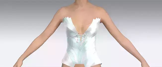 Corset blouse mint green and white color satin