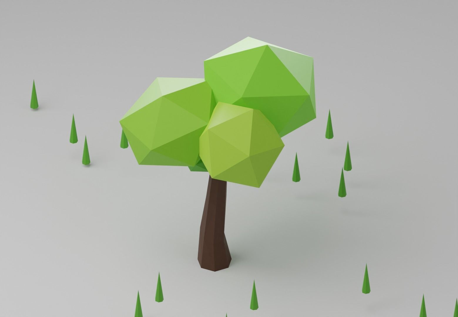 Low poly Trees Low-poly 3D model_7