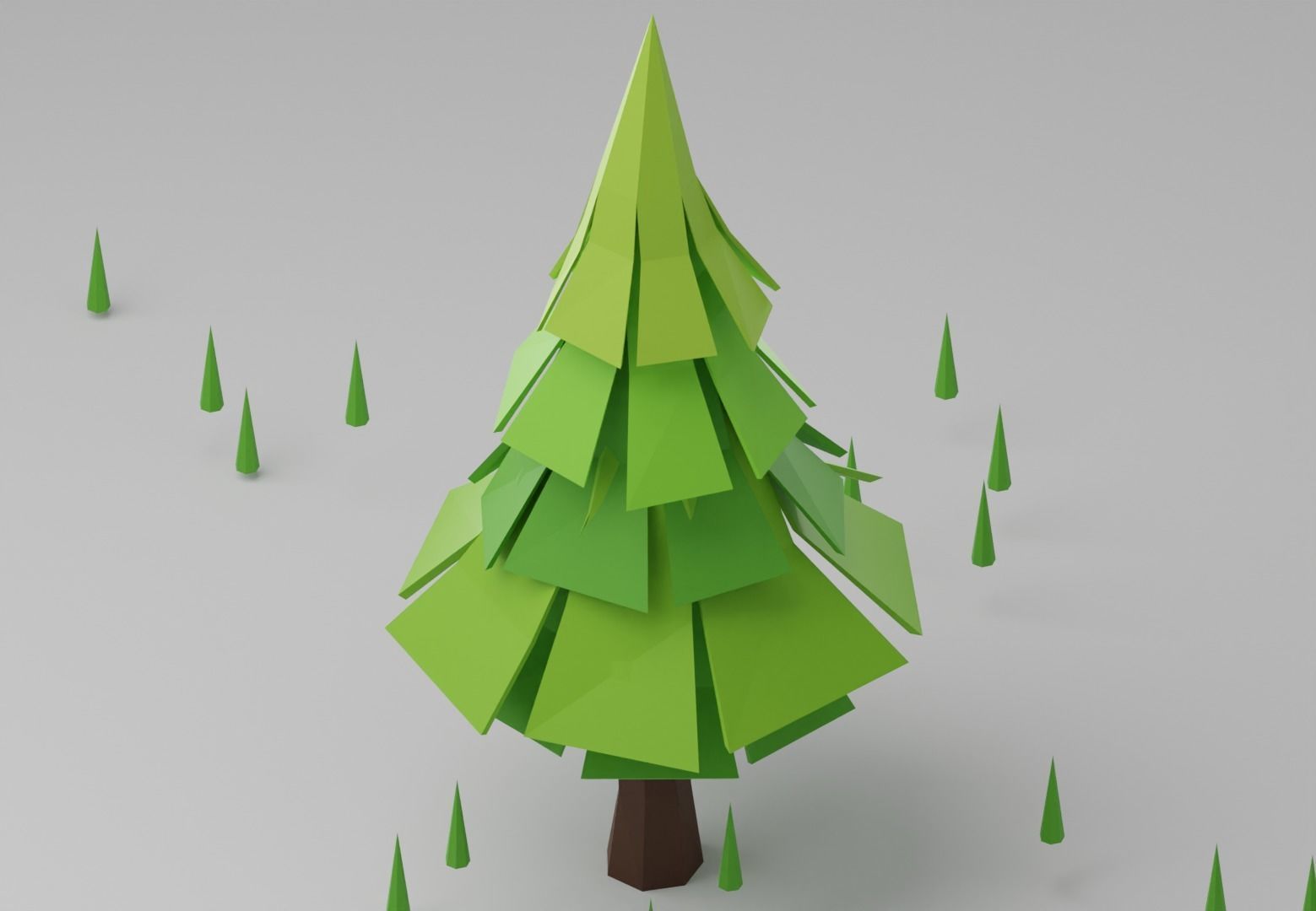 Low poly Trees Low-poly 3D model_8
