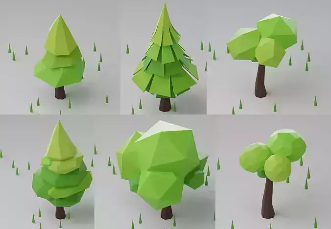 Low poly Trees