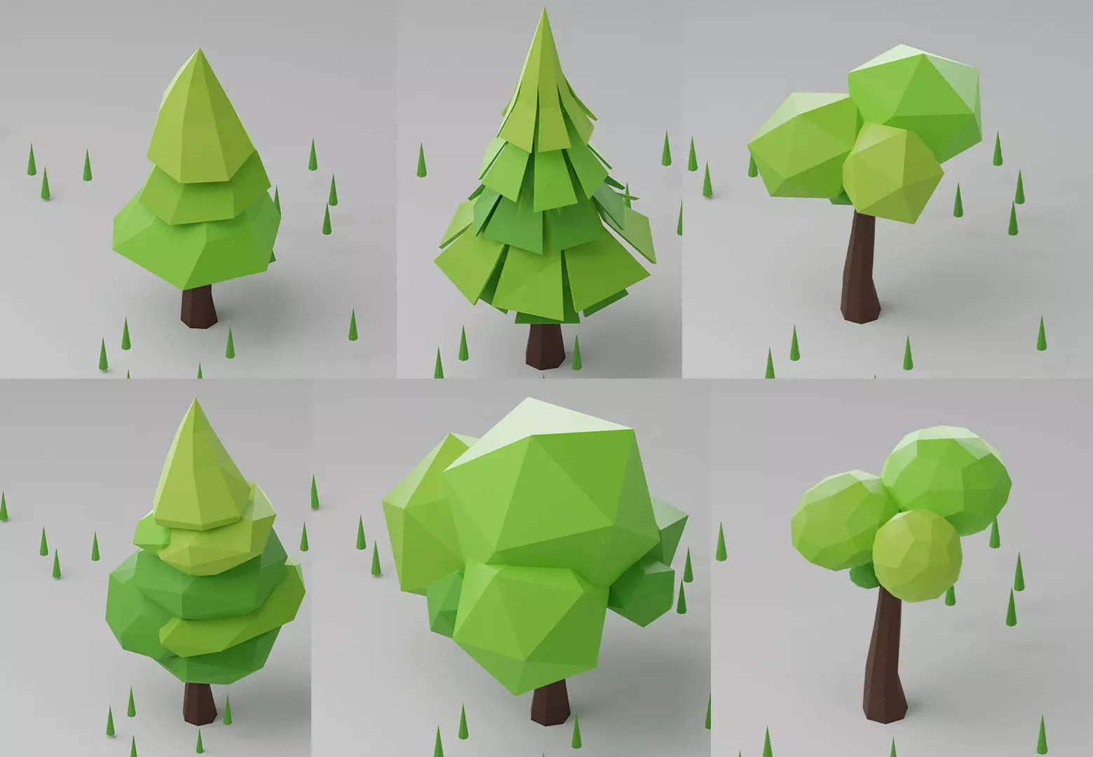 Low poly Trees Low-poly 3D model_0