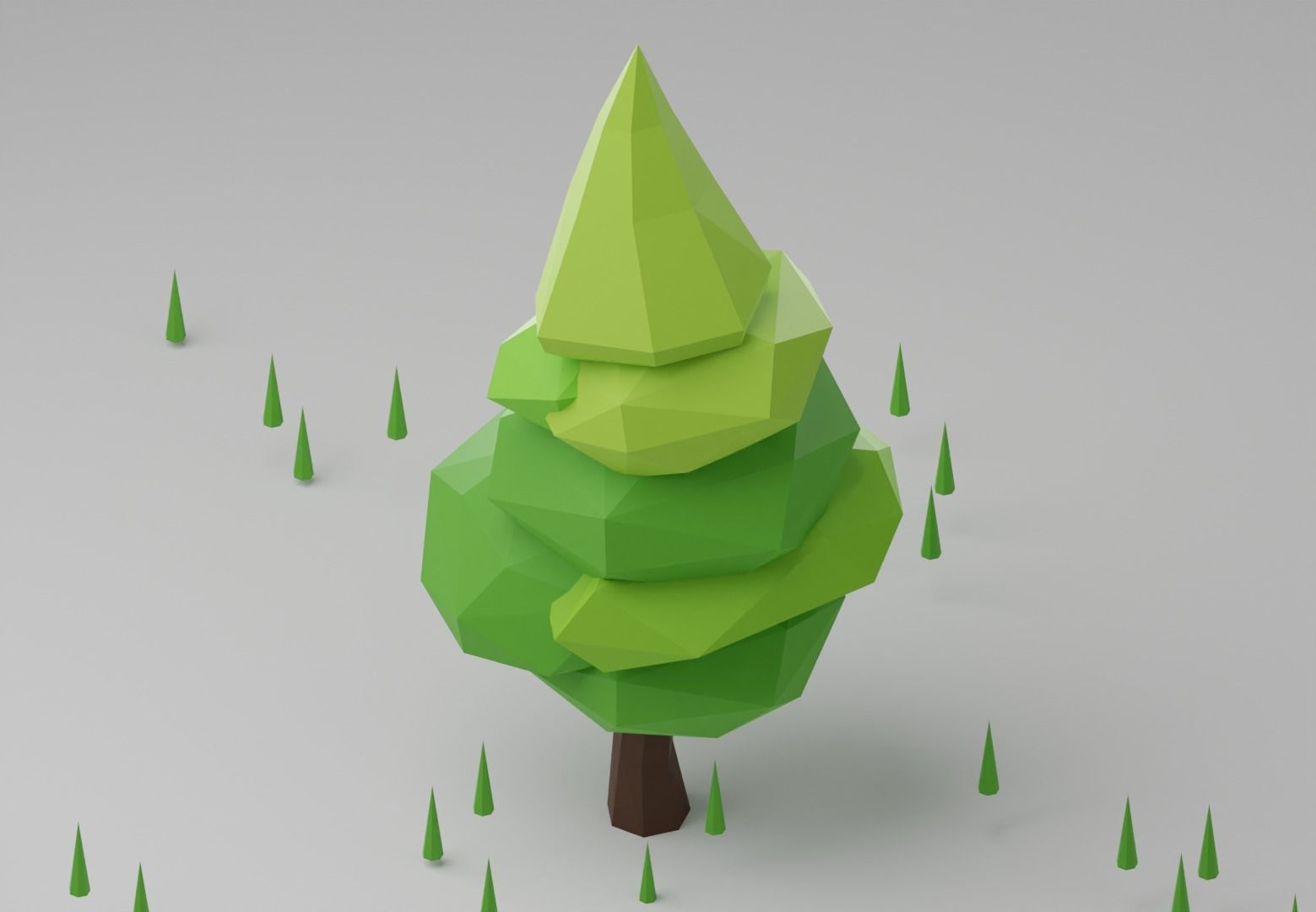 Low poly Trees Low-poly 3D model_10