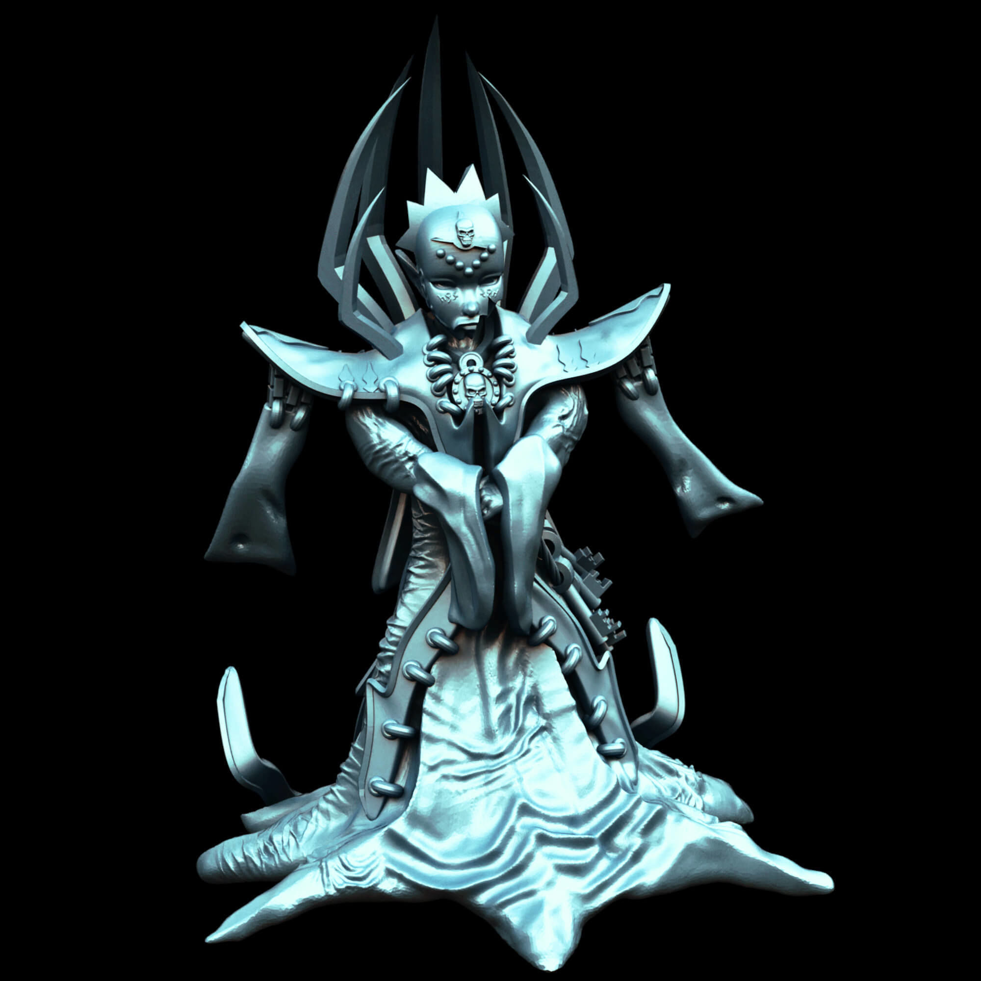 Lady of Pain The Masked Queen Fantasy Miniature 3D print model_11