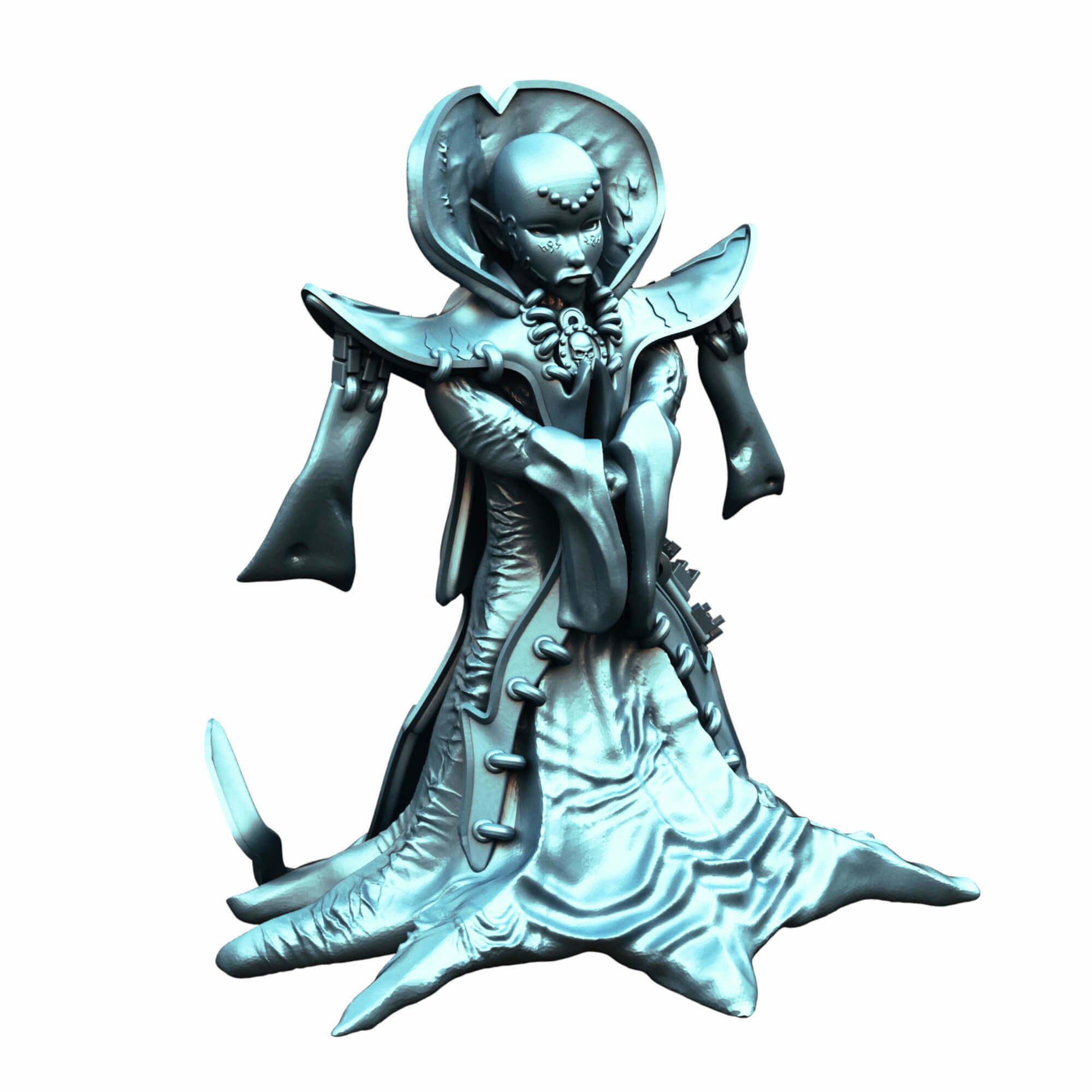 Lady of Pain The Masked Queen Fantasy Miniature 3D print model_5