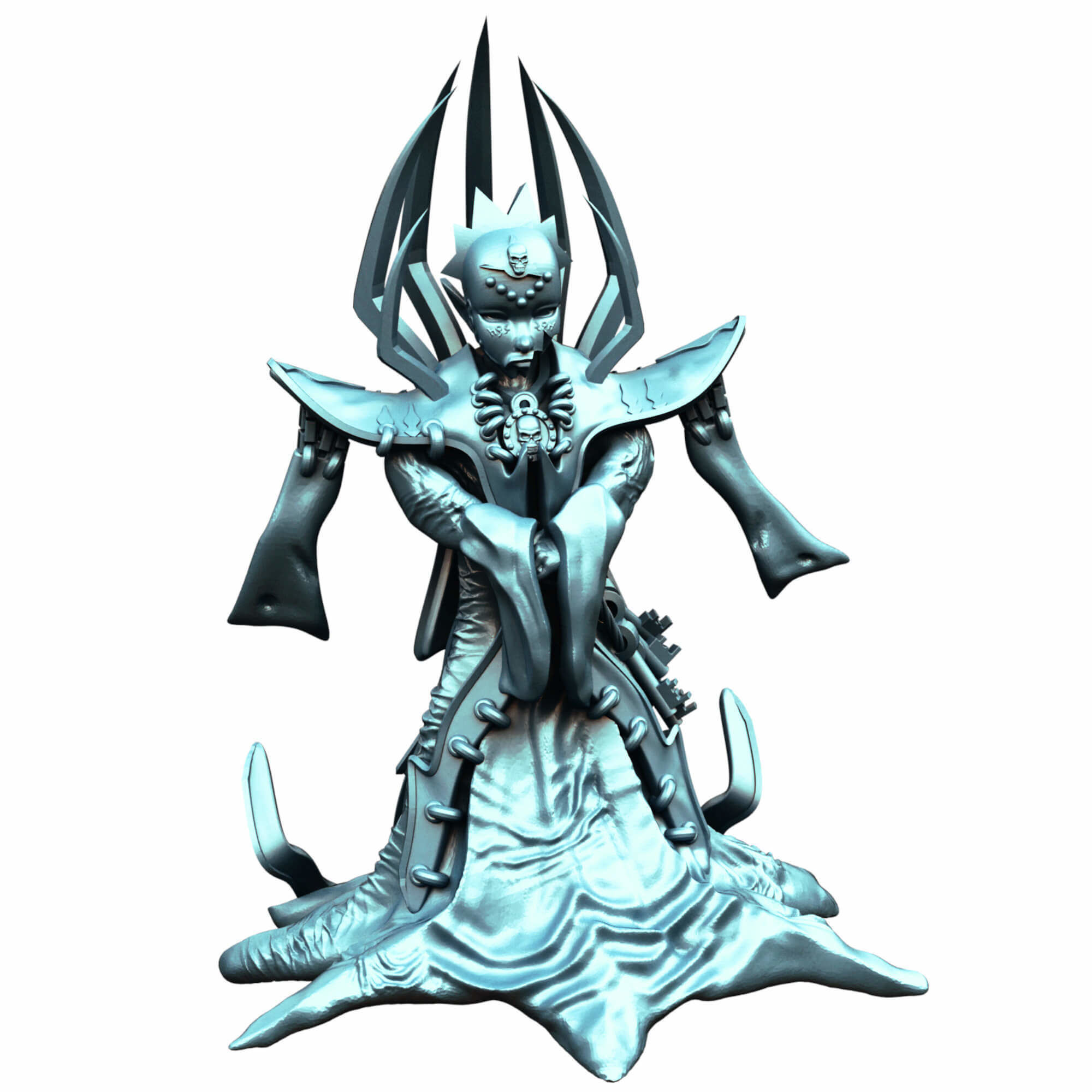 Lady of Pain The Masked Queen Fantasy Miniature 3D print model_12
