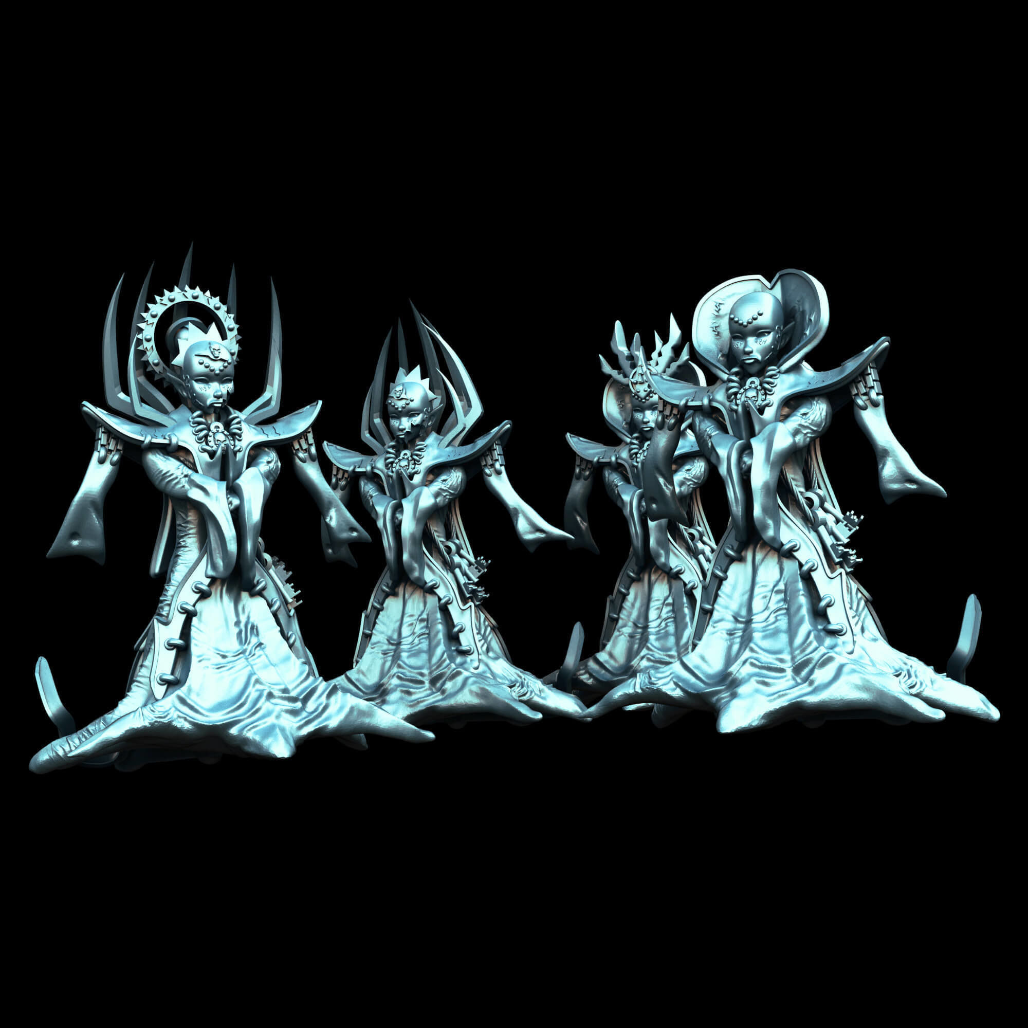 Lady of Pain The Masked Queen Fantasy Miniature 3D print model_3