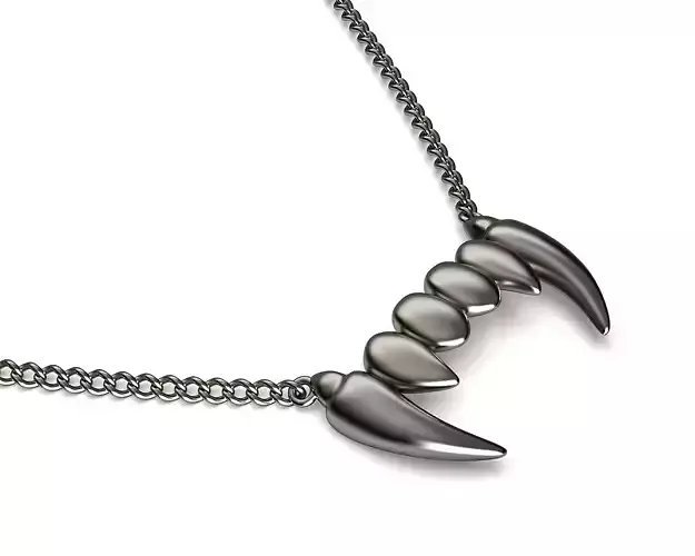 Vampire Fang Teeth necklace 3D print model