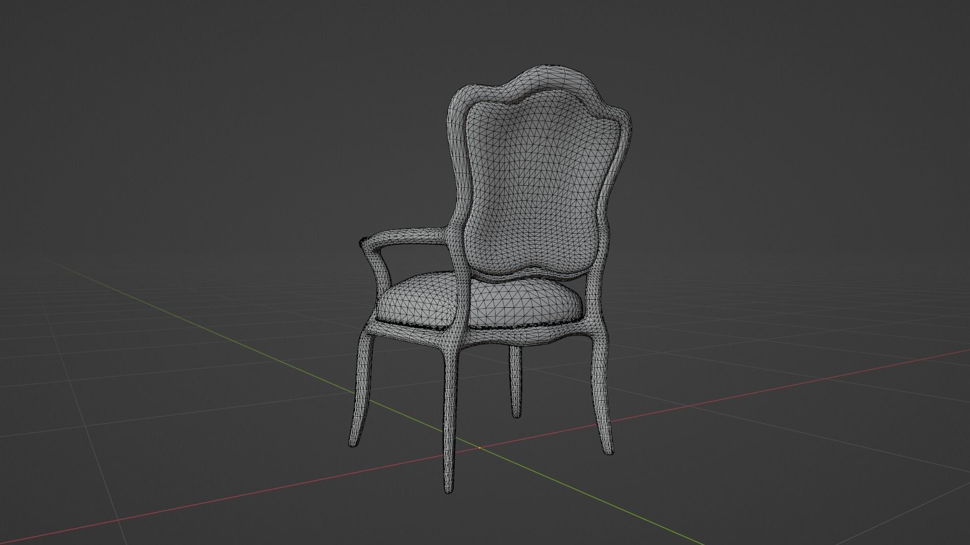 Antique Victorian Chair Low-poly 3D model_8