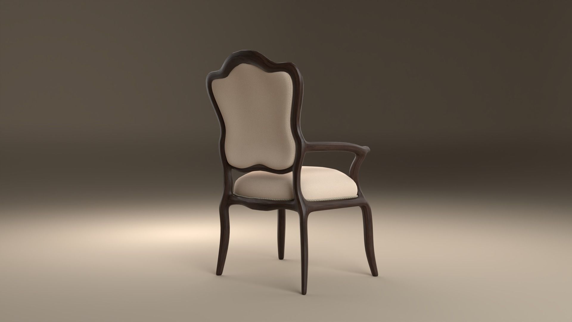 Antique Victorian Chair Low-poly 3D model_5