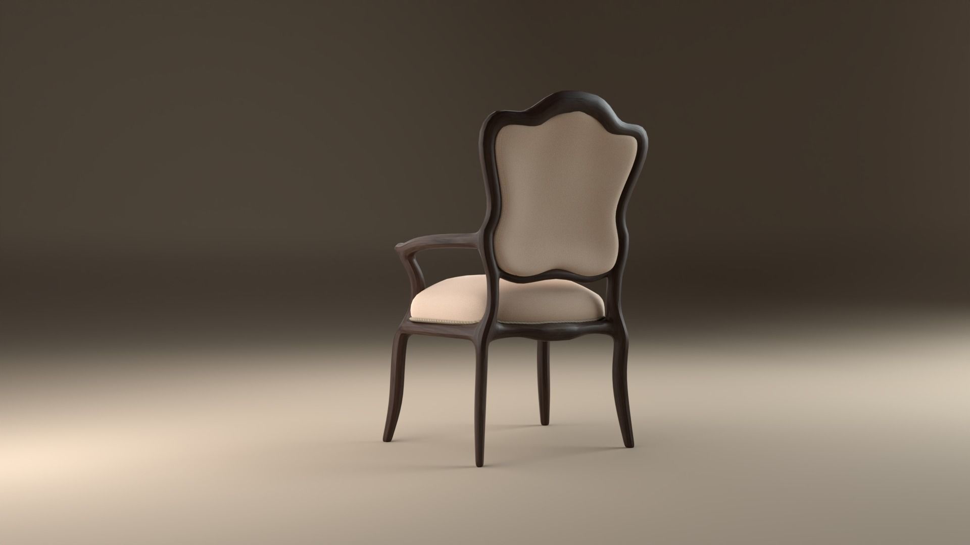 Antique Victorian Chair Low-poly 3D model_3