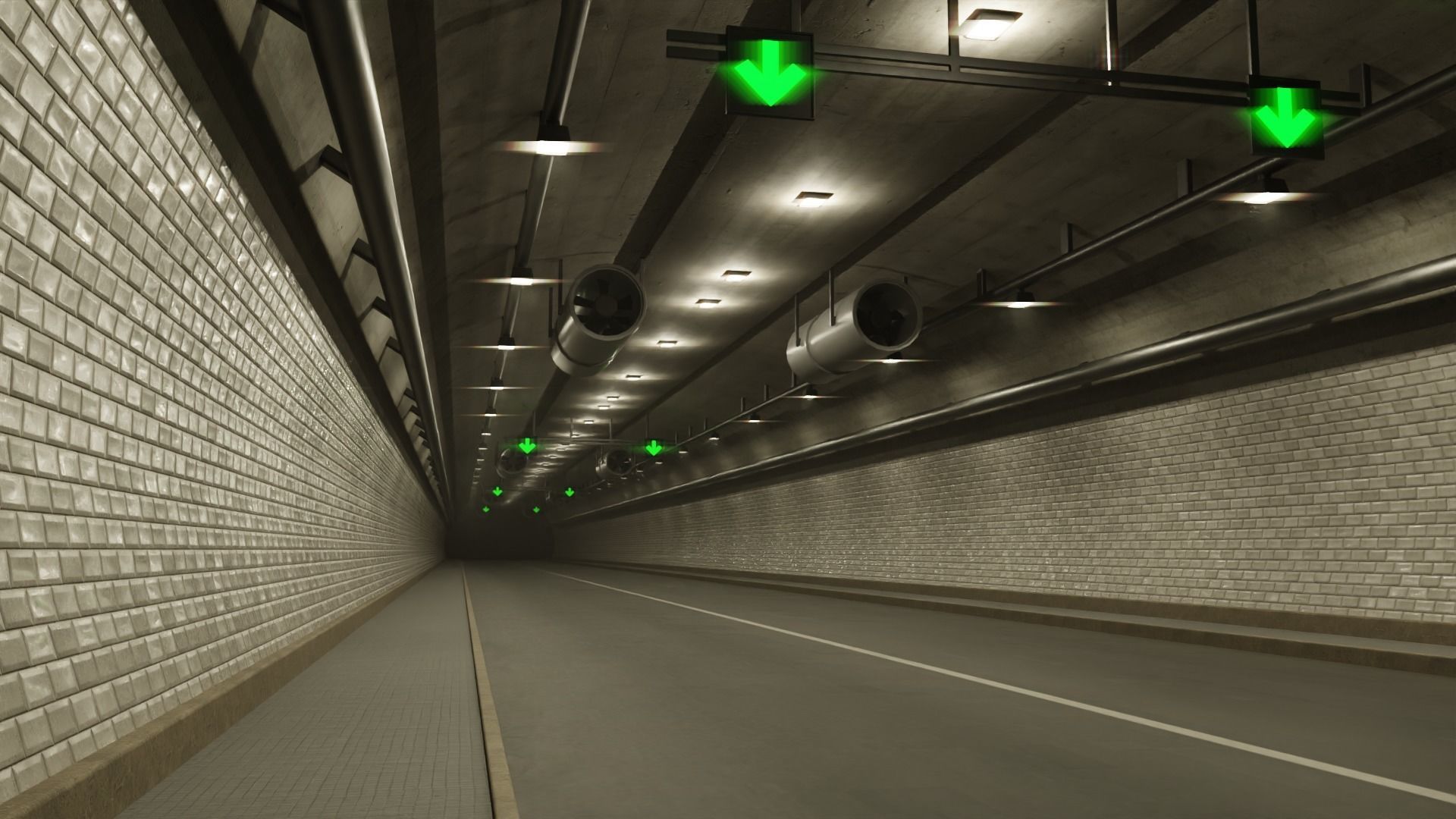 Simple Road Tunnel 3D model_1