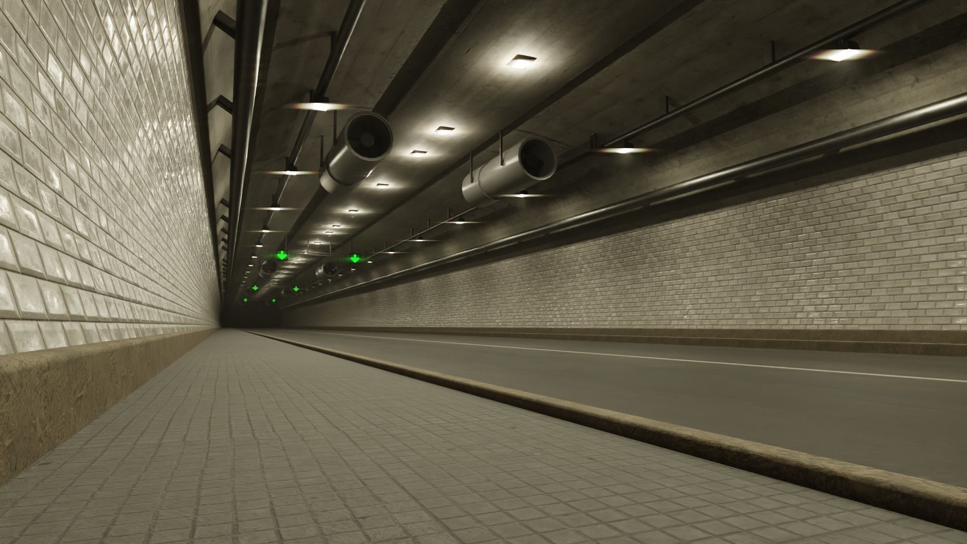 Simple Road Tunnel 3D model_4