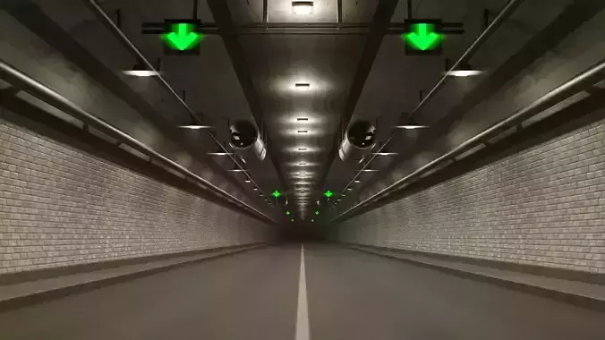 Simple Road Tunnel 3D model