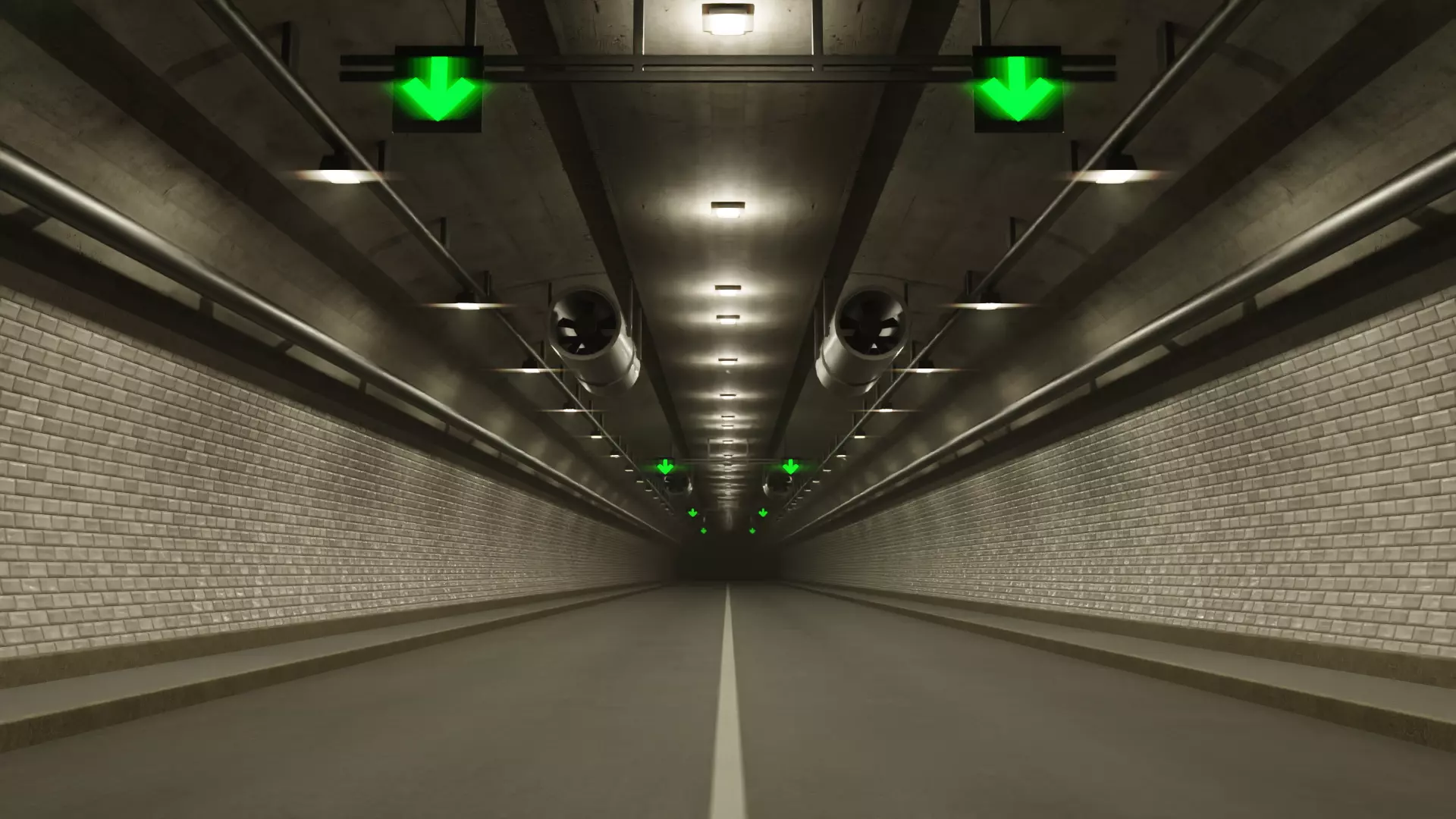 Simple Road Tunnel 3D model_0