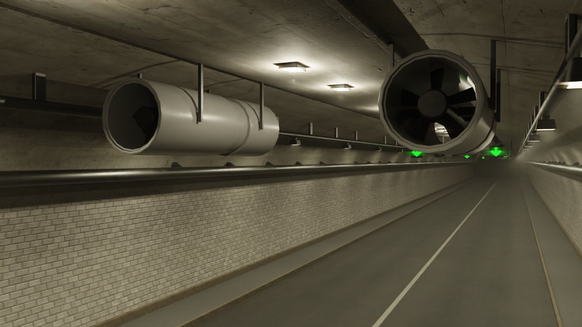 Simple Road Tunnel 3D model_2