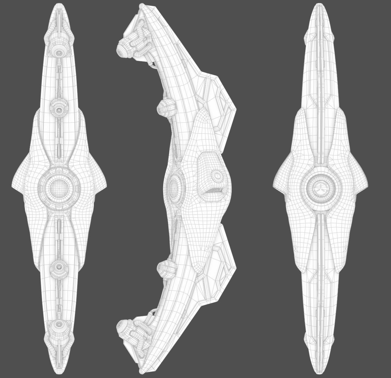 Alien  Drone Low-poly 3D model_3