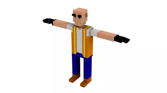 CONSTRUCTION WORKER VOXEL CHARACTER