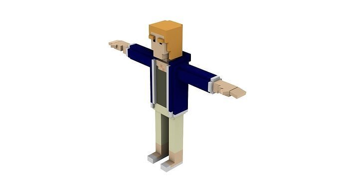 CIVILIANS 3 VOXEL CHARACTER Low-poly 3D model