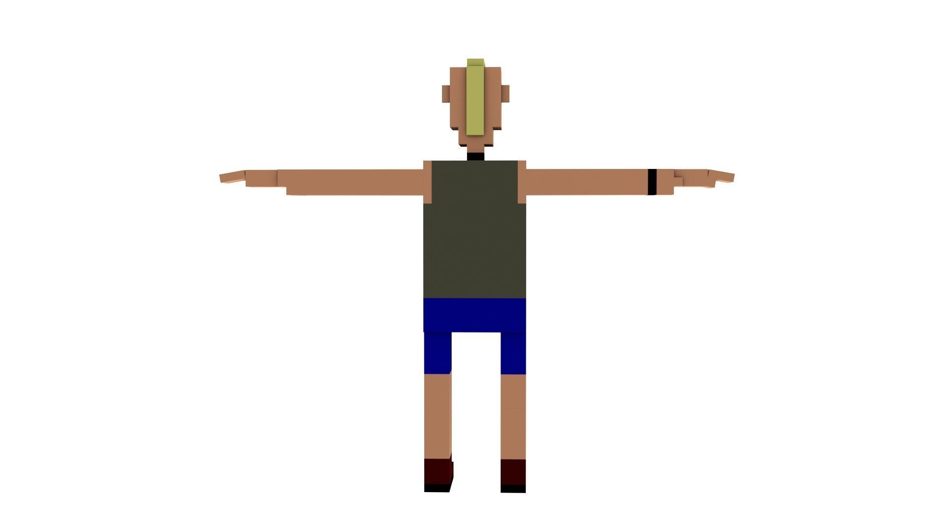 CIVILIANS 5 VOXEL CHARACTER Low-poly 3D model_5