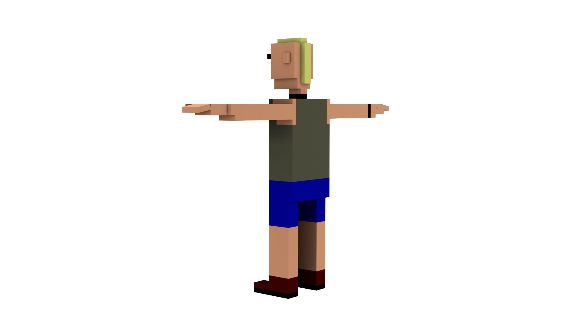 CIVILIANS 5 VOXEL CHARACTER Low-poly 3D model_4