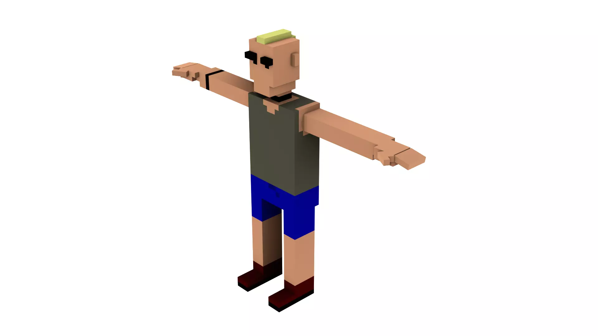 CIVILIANS 5 VOXEL CHARACTER Low-poly 3D model_0