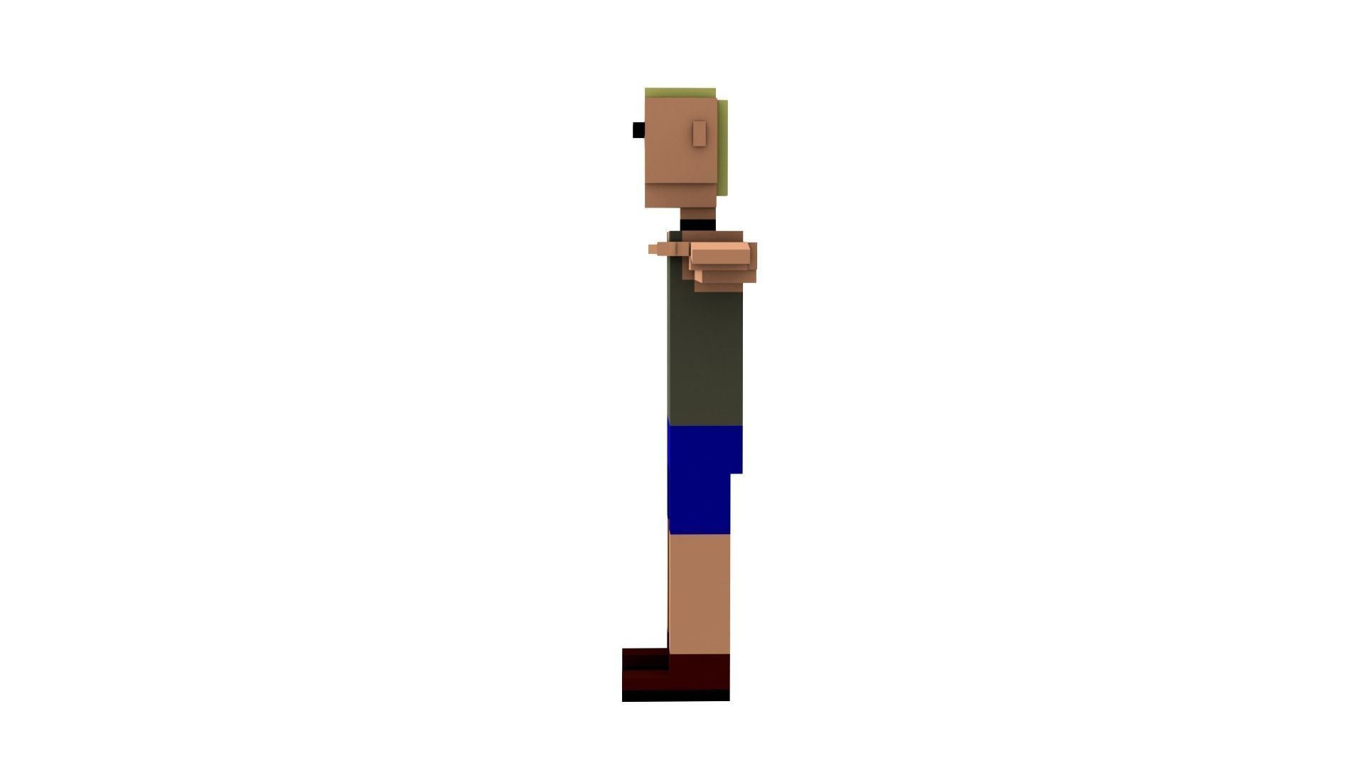 CIVILIANS 5 VOXEL CHARACTER Low-poly 3D model_3