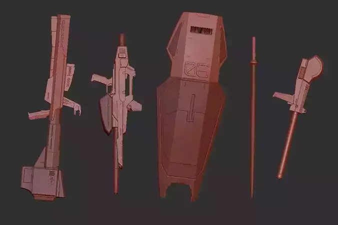 Rick dias weapon set 3D print model