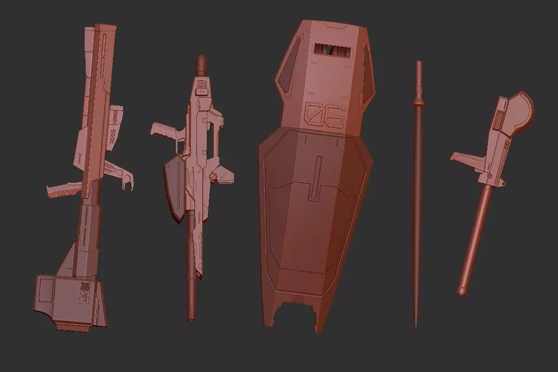 Rick dias weapon set 3D print model_0