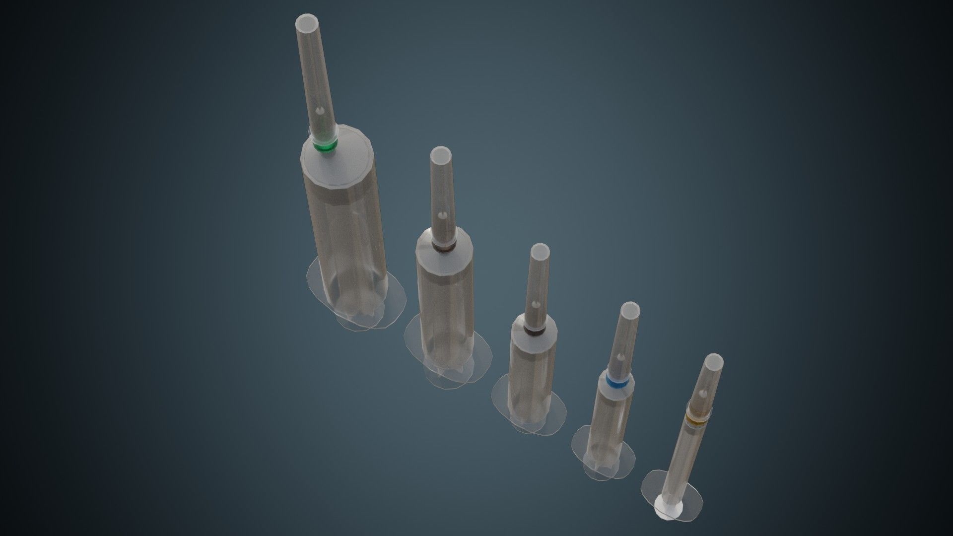 Syringe 1A Low-poly 3D model_2