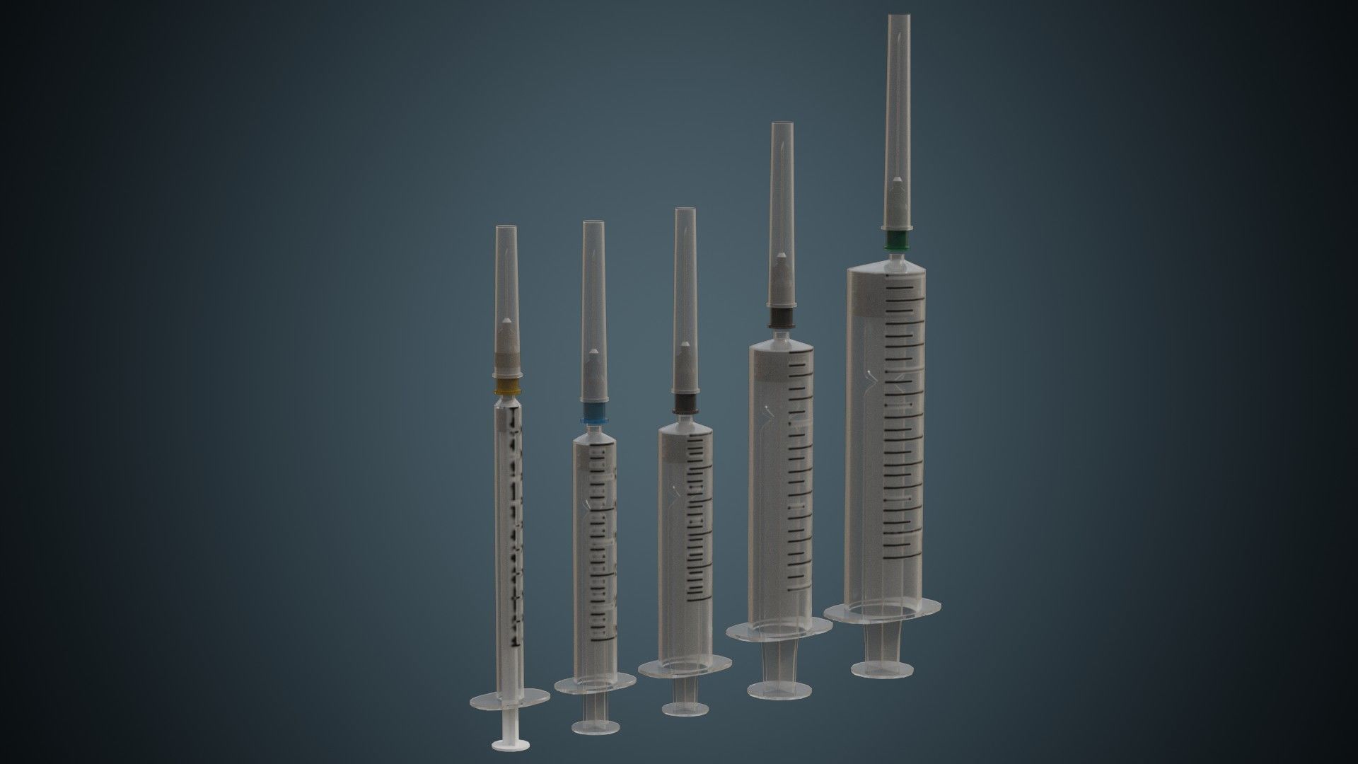 Syringe 1A Low-poly 3D model_1