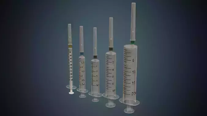 Syringe 1A Low-poly 3D model