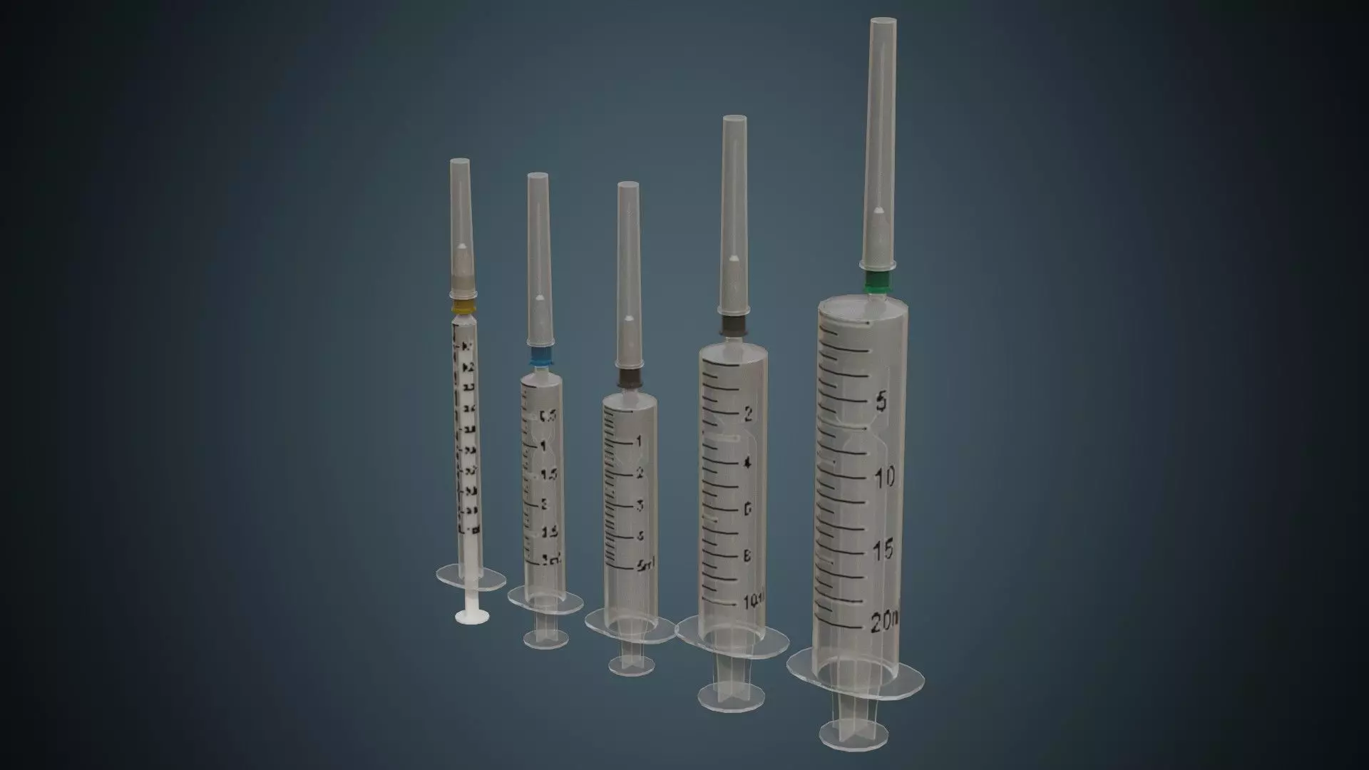 Syringe 1A Low-poly 3D model_0