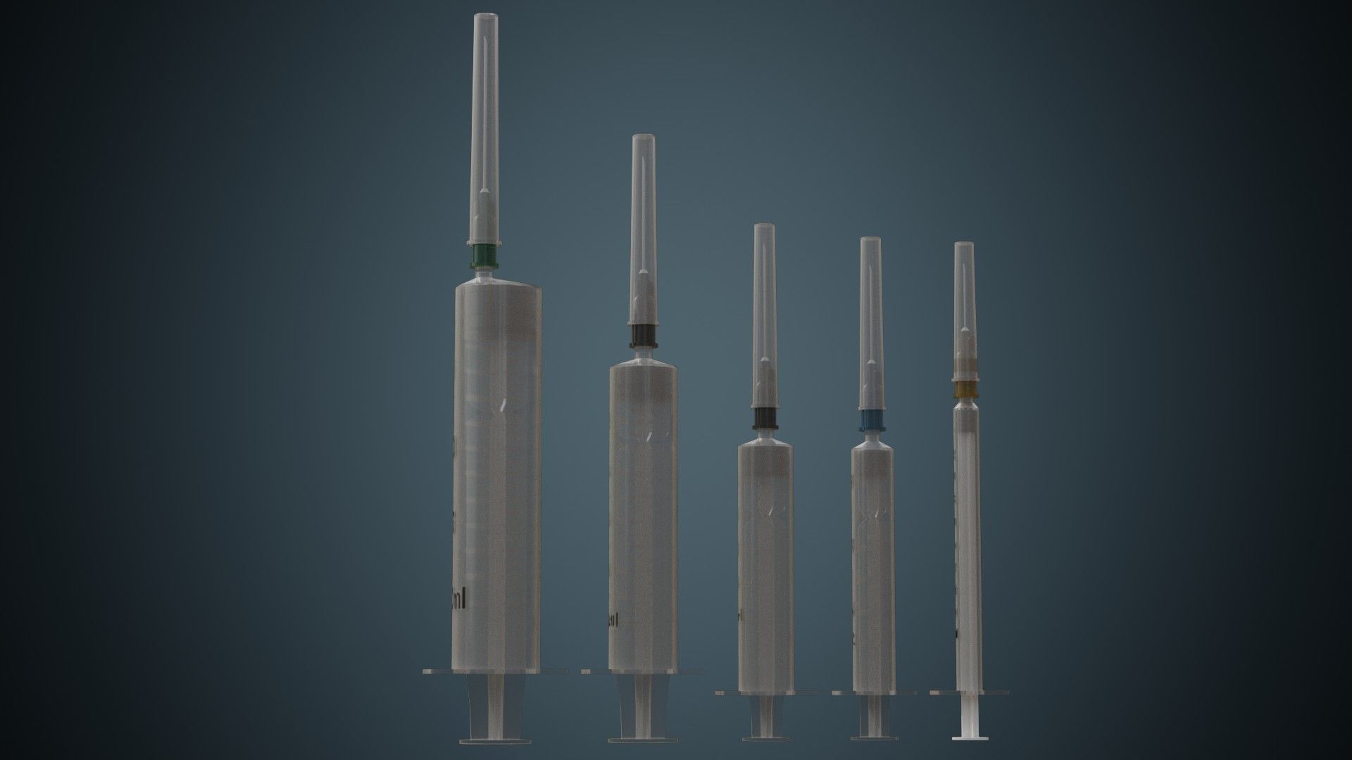 Syringe 1A Low-poly 3D model_3
