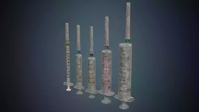 Syringe 1B Low-poly 3D model