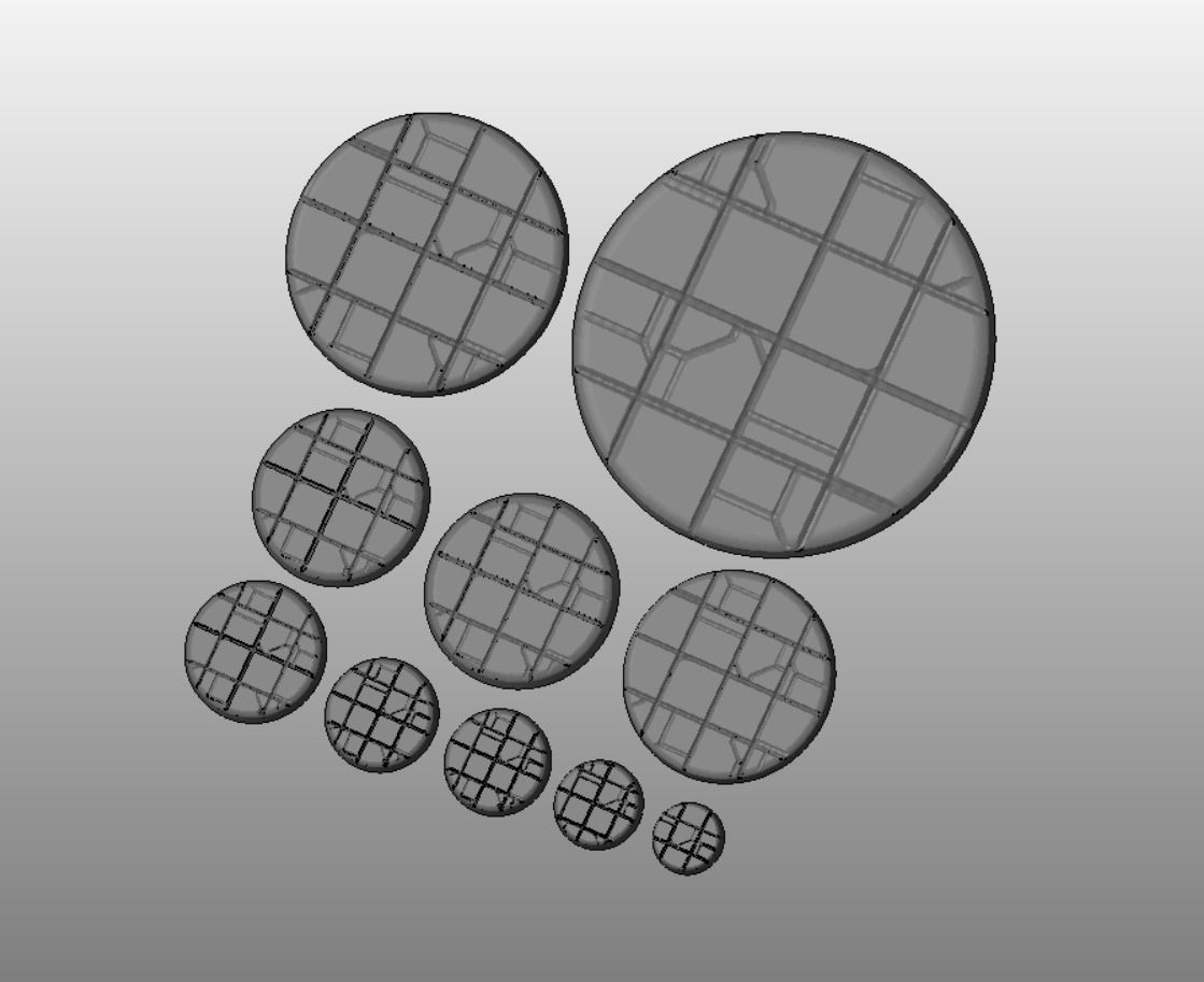 S9 - VECTOR 20-120mm Round Bases 3D print model_2