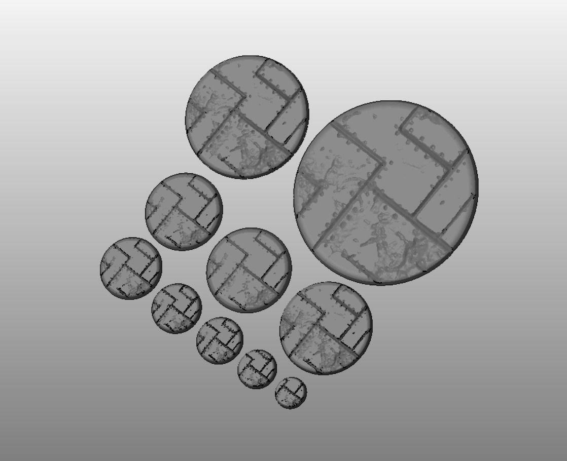 S10 - BATTLEPLATE 20-120mm Round Bases 3D print model_2