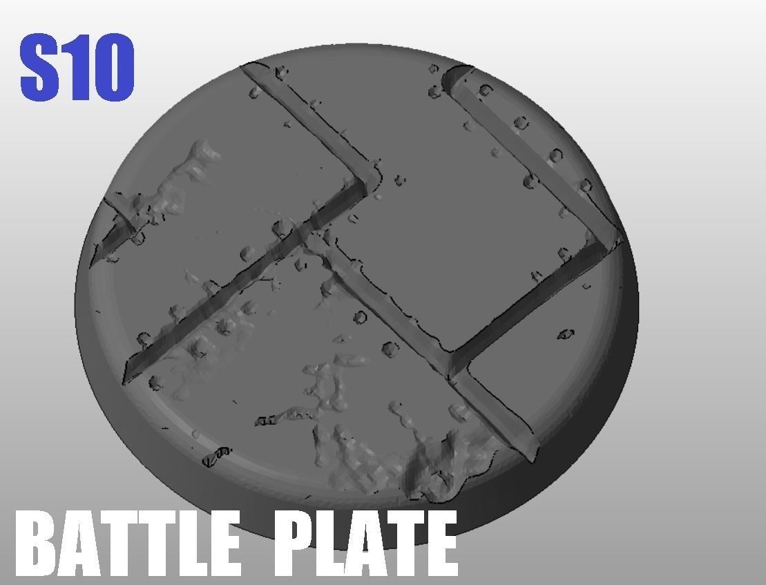 S10 - BATTLEPLATE 20-120mm Round Bases 3D print model_4