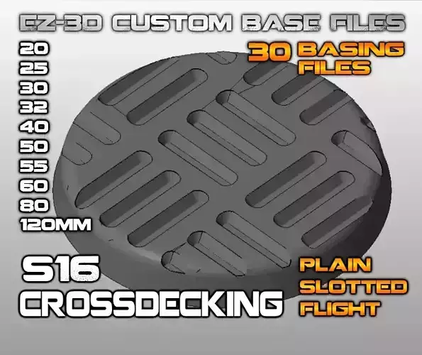 S16 - CROSSDECKING 20-120mm Round Bases 3D print model