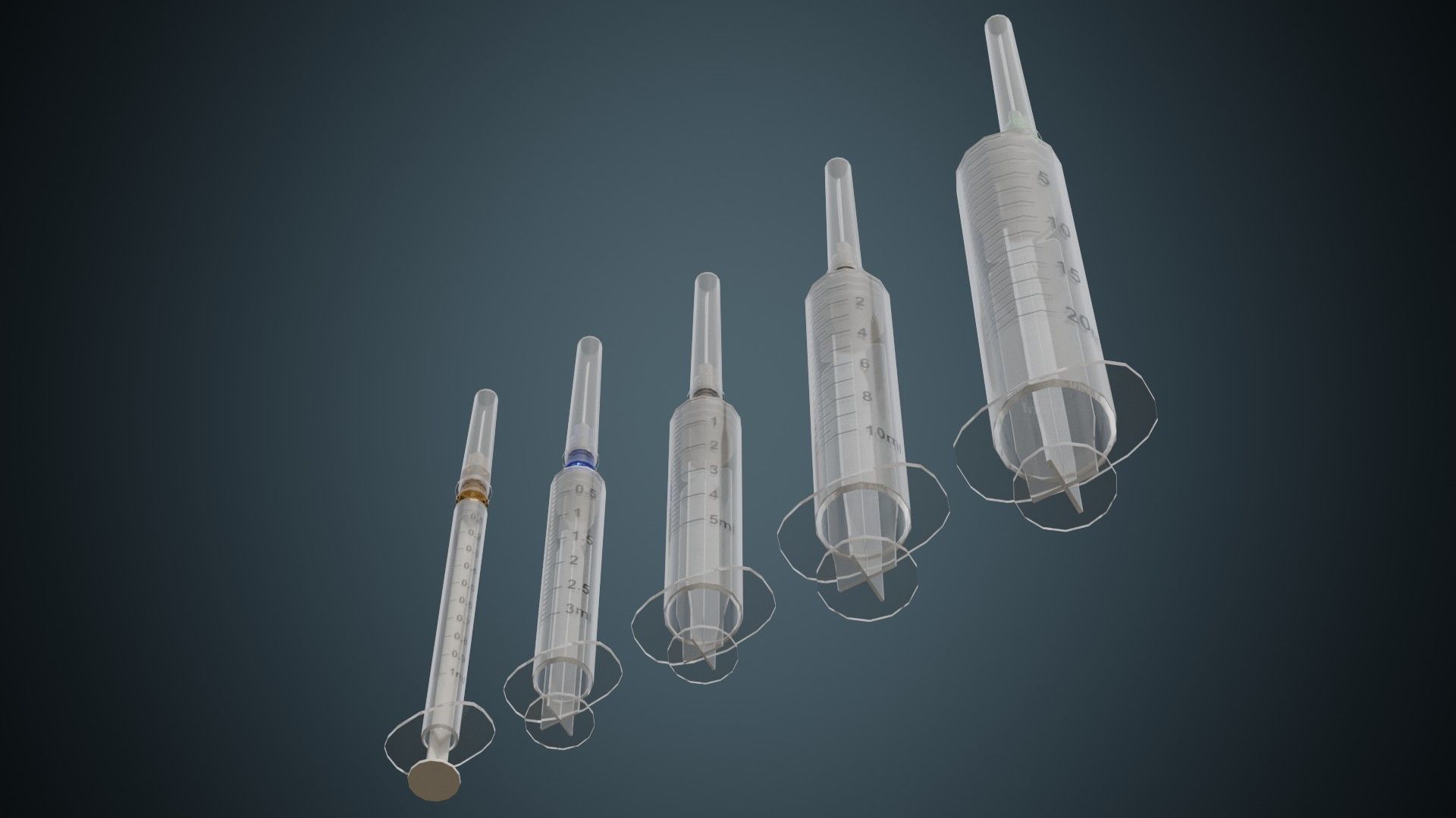 Syringe 1 Basic Low-poly 3D model_4