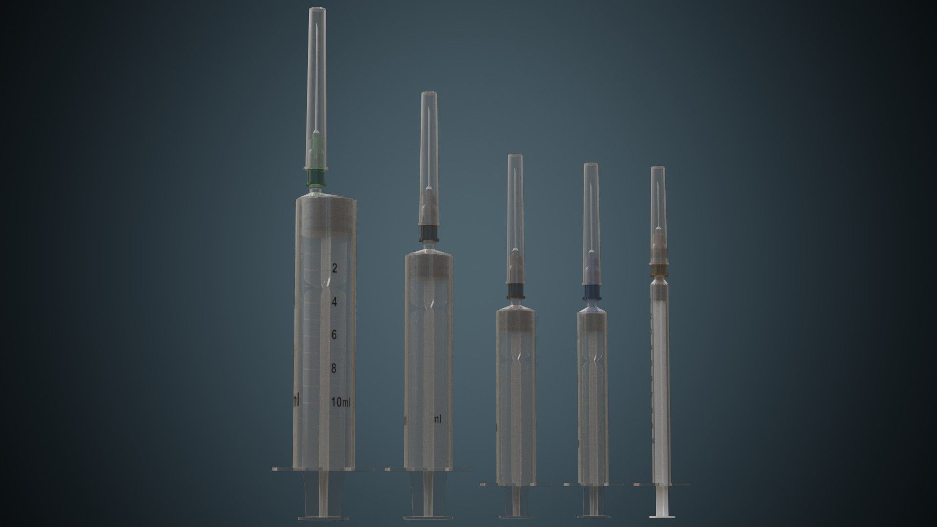 Syringe 1 Basic Low-poly 3D model_3