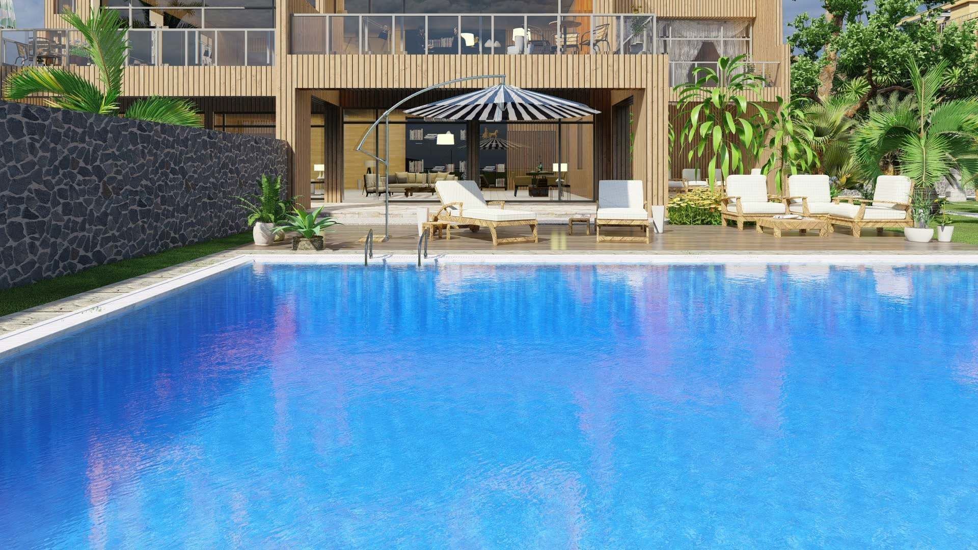 Beautiful villa with swimming pool 3D model_7