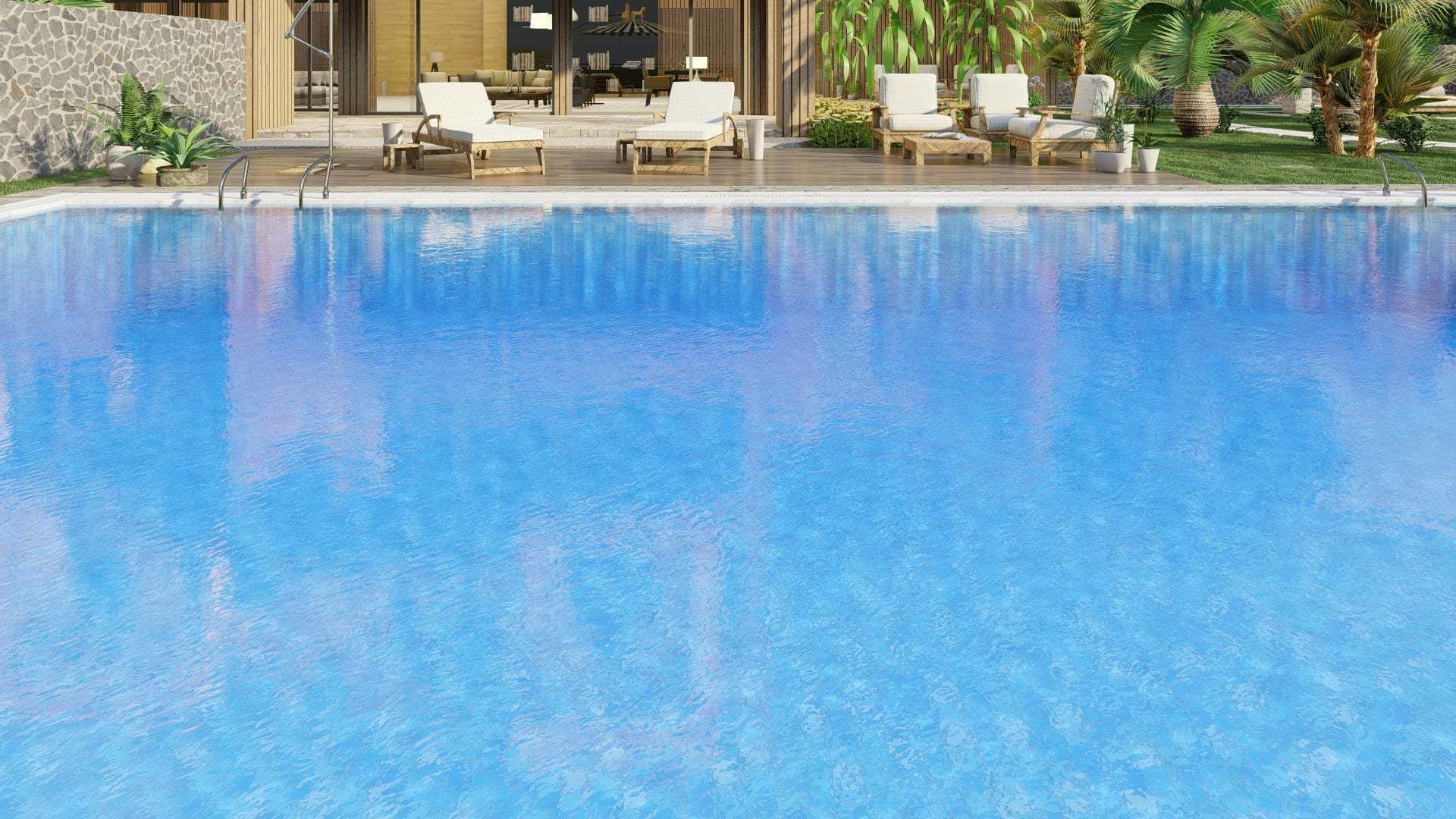 Beautiful villa with swimming pool 3D model_9