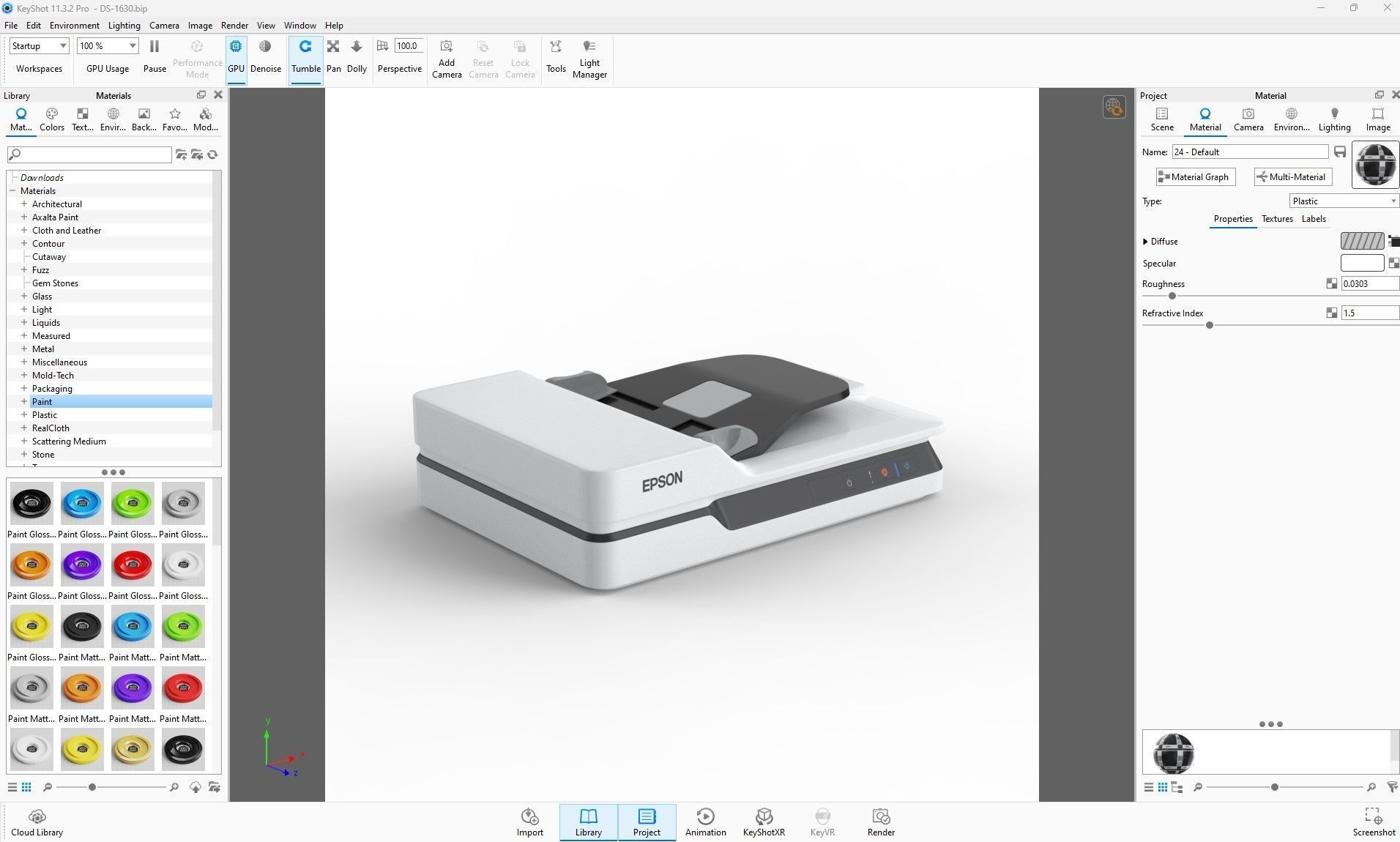Epson DS-1630 Flatbed Low-poly 3D model_23