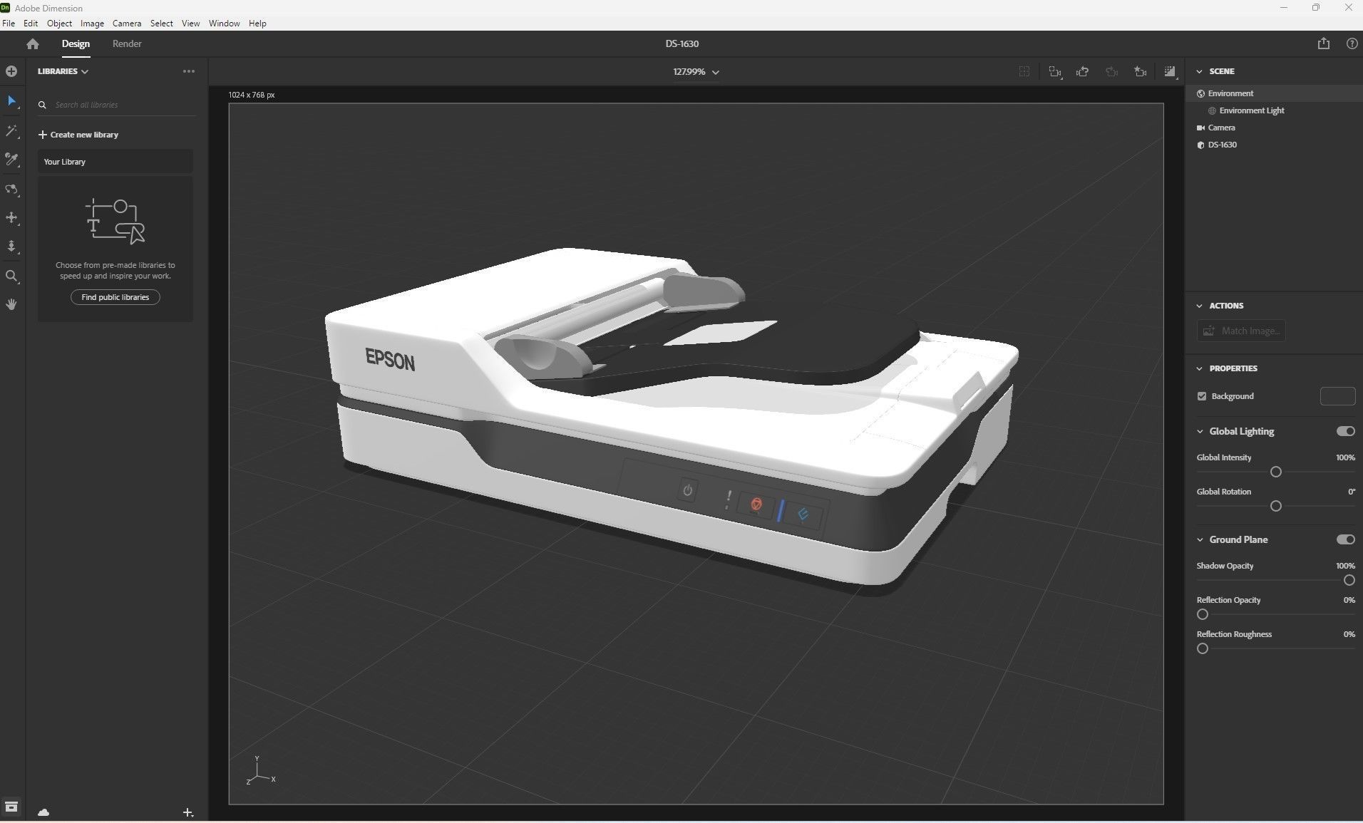 Epson DS-1630 Flatbed Low-poly 3D model_21